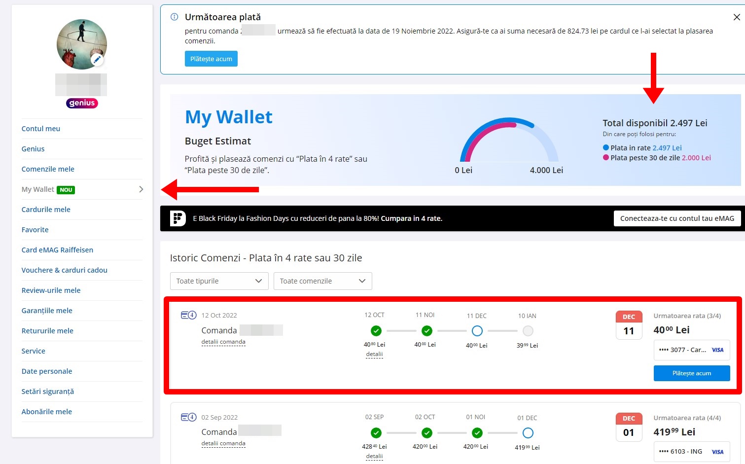 Tu ce limită ai la suma din My Wallet eMAG? Vei folosi opțiunea aceasta
